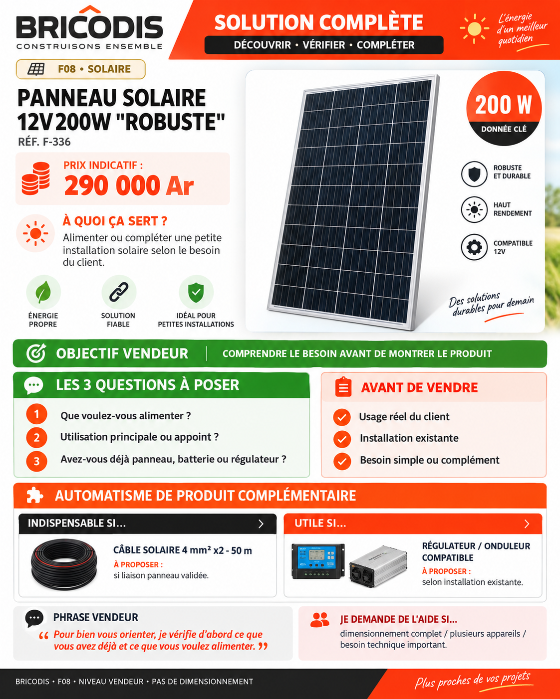 STYLE MASTER fiche vendeur panneau solaire 12v200w
