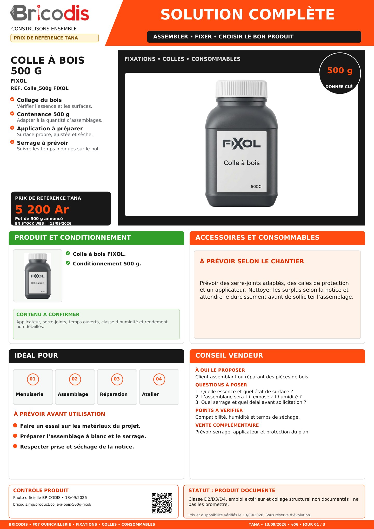 F07 S12 P2 03 F07 P035 COLLE 500G FIXOL