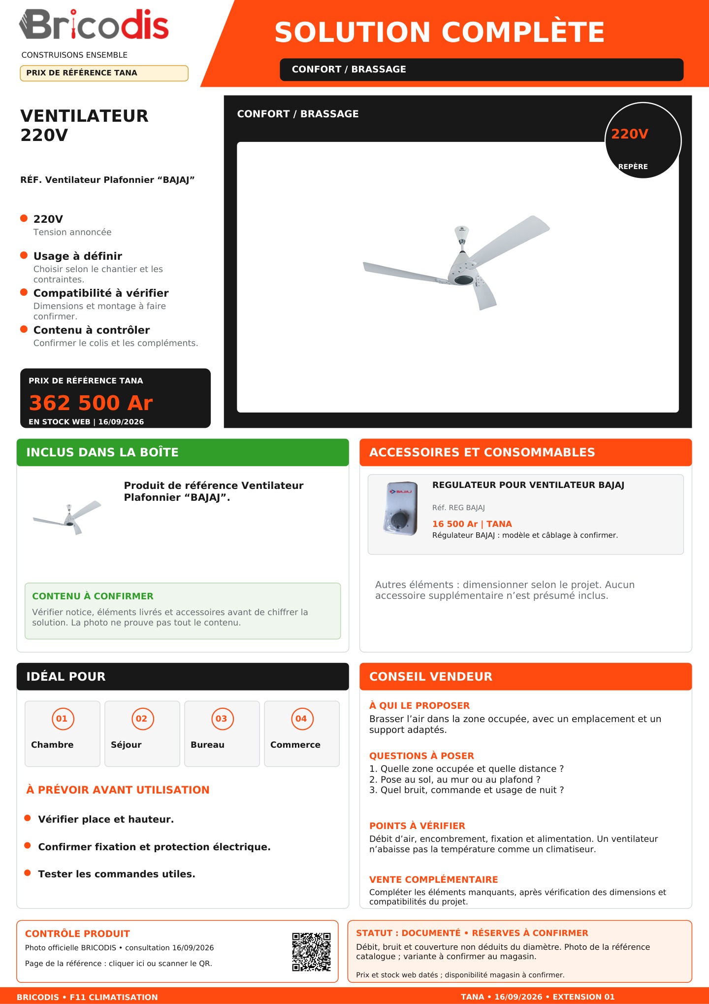 F11 S04 P1 02 F11 P010 VENTILATEUR PLAFONNIER BAJAJ