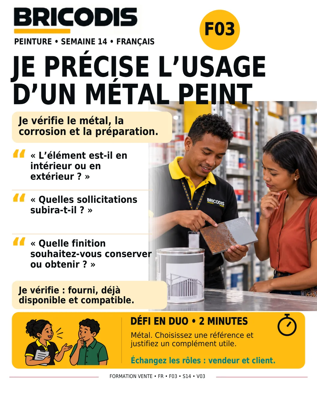 F03 S14 - Préciser l’usage d’un métal peint