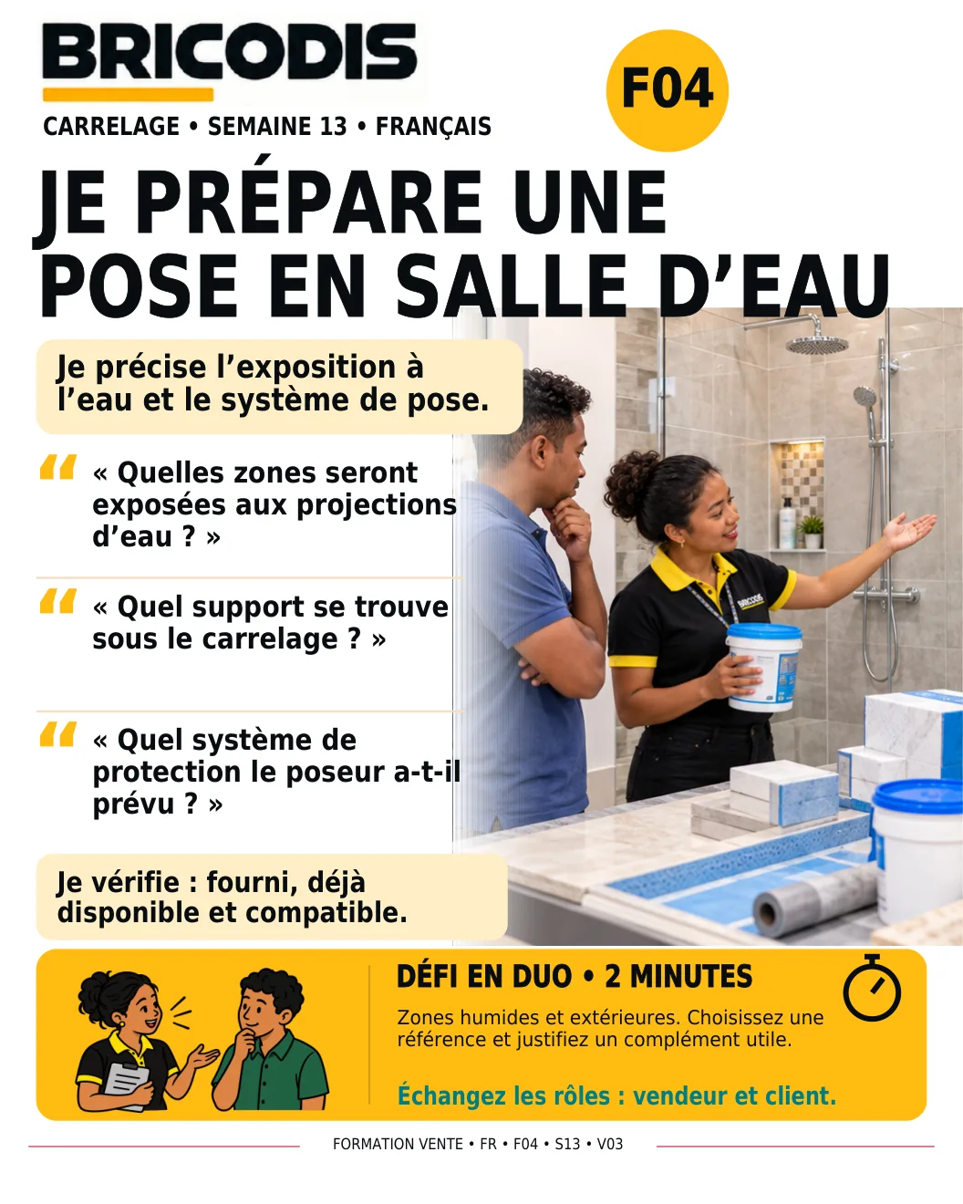F04 S13 - Préparer une pose en salle d’eau
