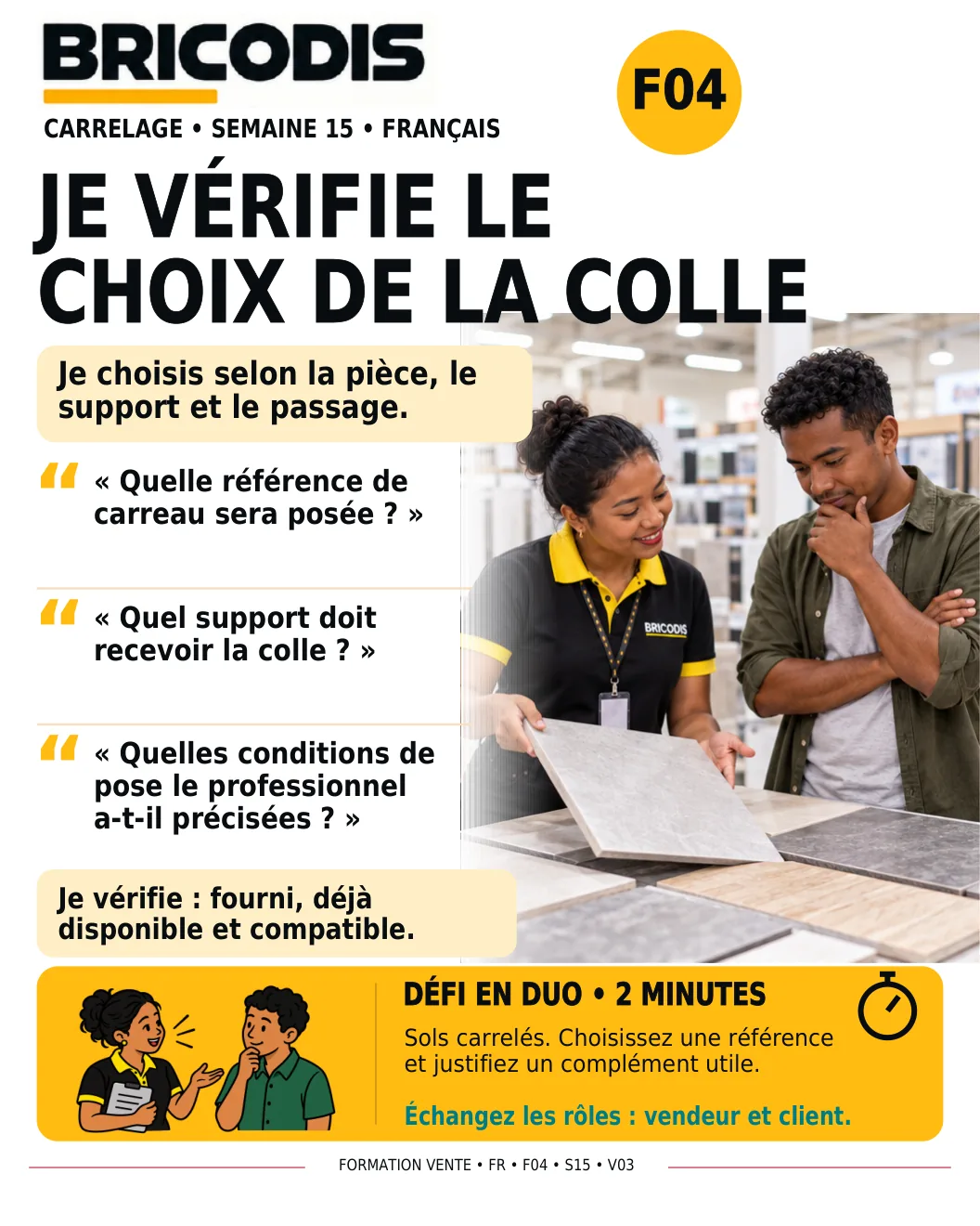 F04 S15 - Vérifier le choix de la colle