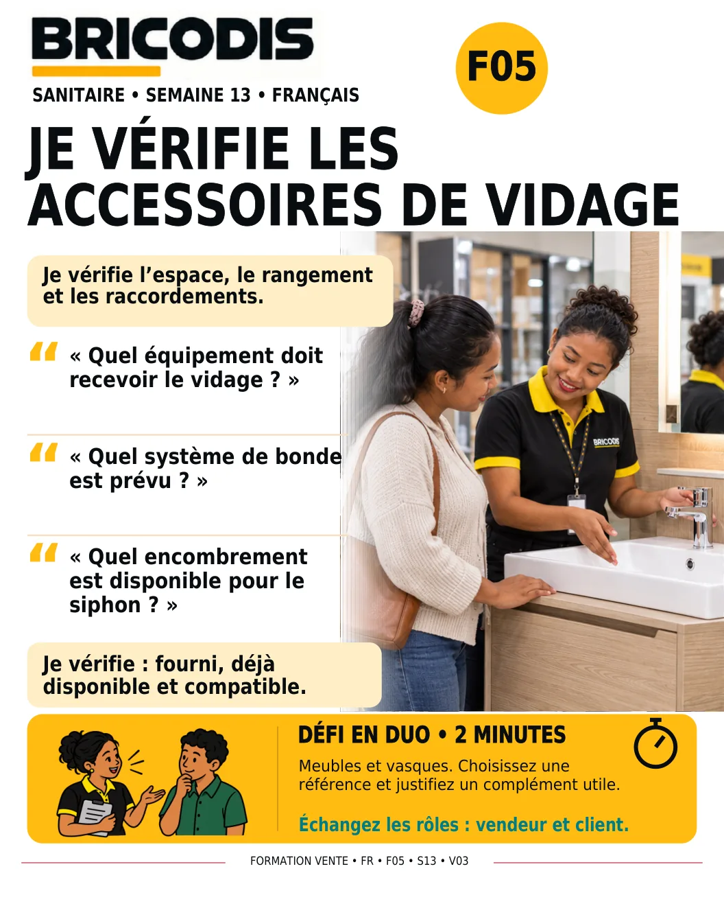 F05 S13 - Vérifier les accessoires de vidage