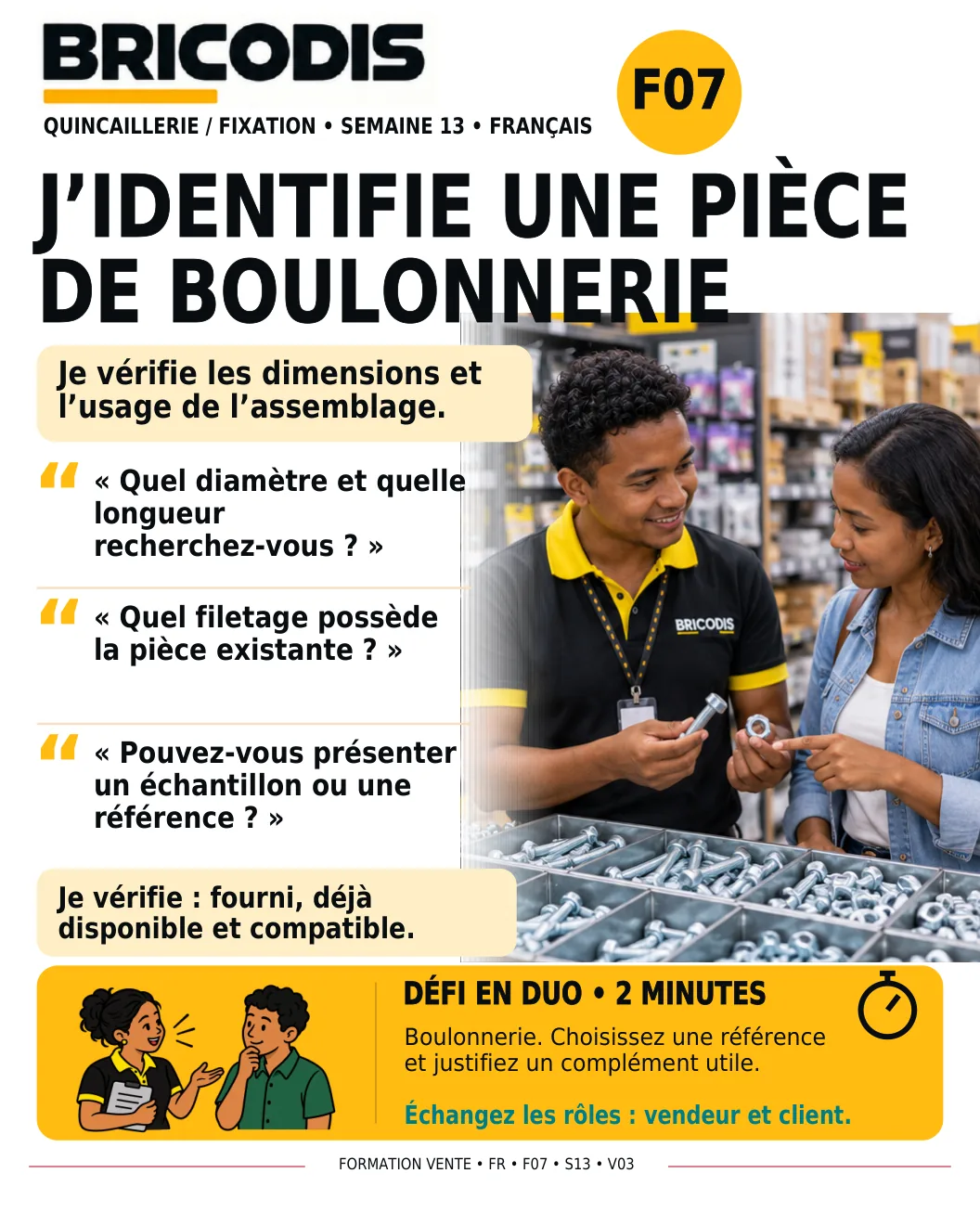 F07 S13 - Identifier une pièce de boulonnerie