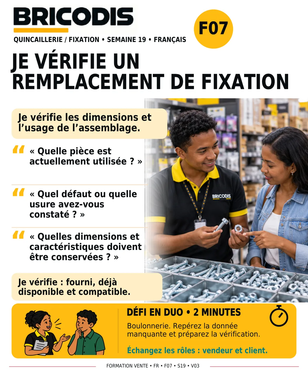 F07 S19 - Vérifier un remplacement de fixation
