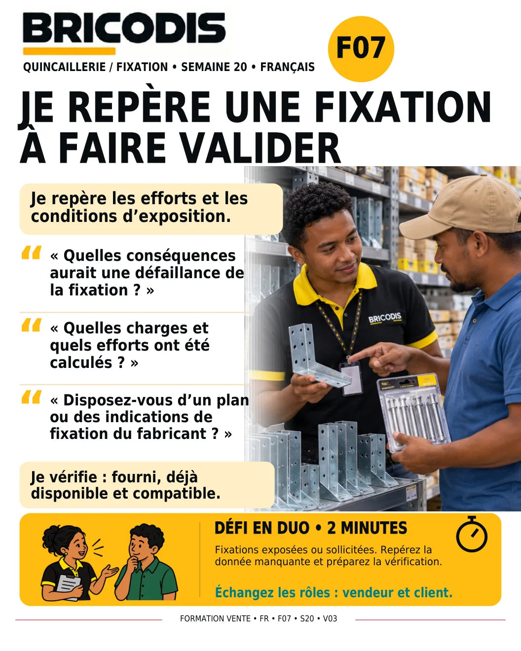 F07 S20 - Reconnaître une fixation à faire valider