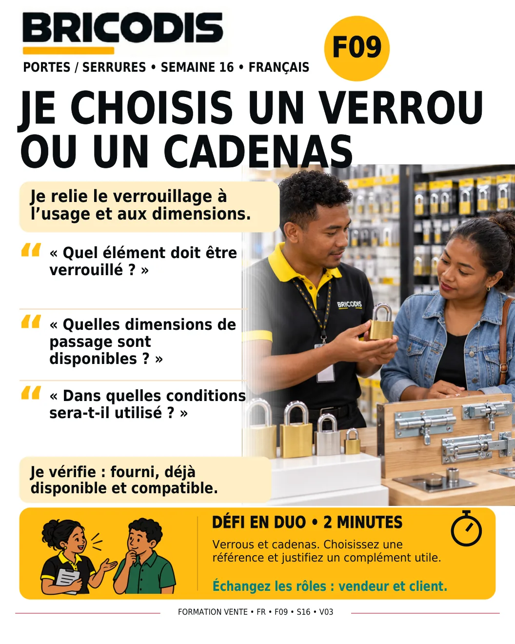 F09 S16 - Choisir un verrou ou un cadenas