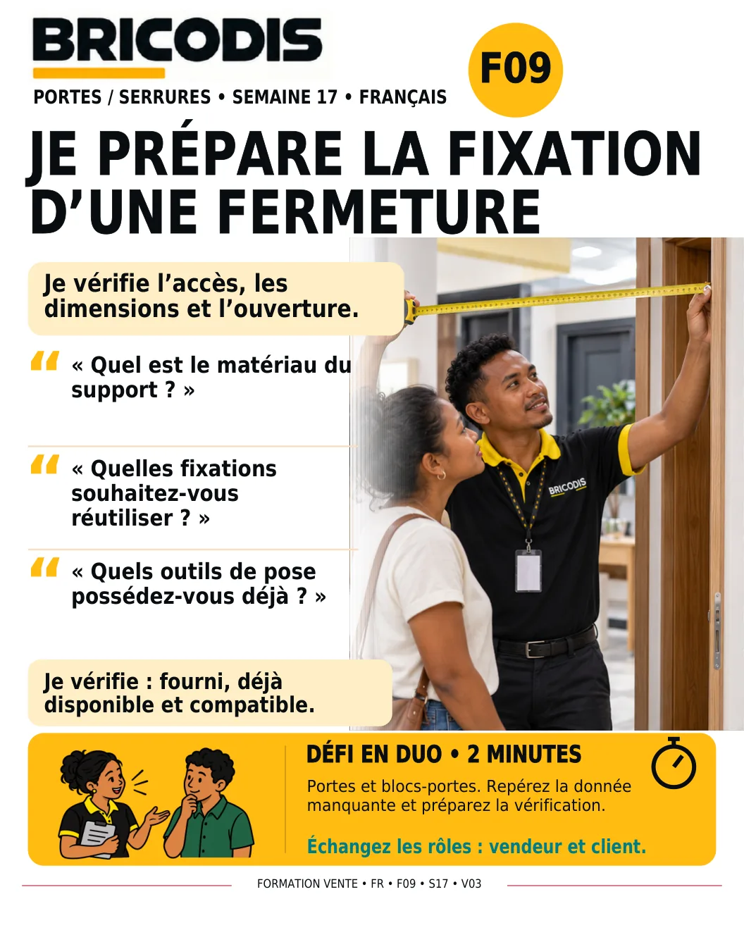 F09 S17 - Préparer la fixation d’une fermeture