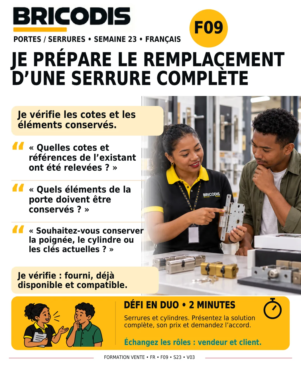 F09 S23 - Étudier le remplacement d’une serrure complète