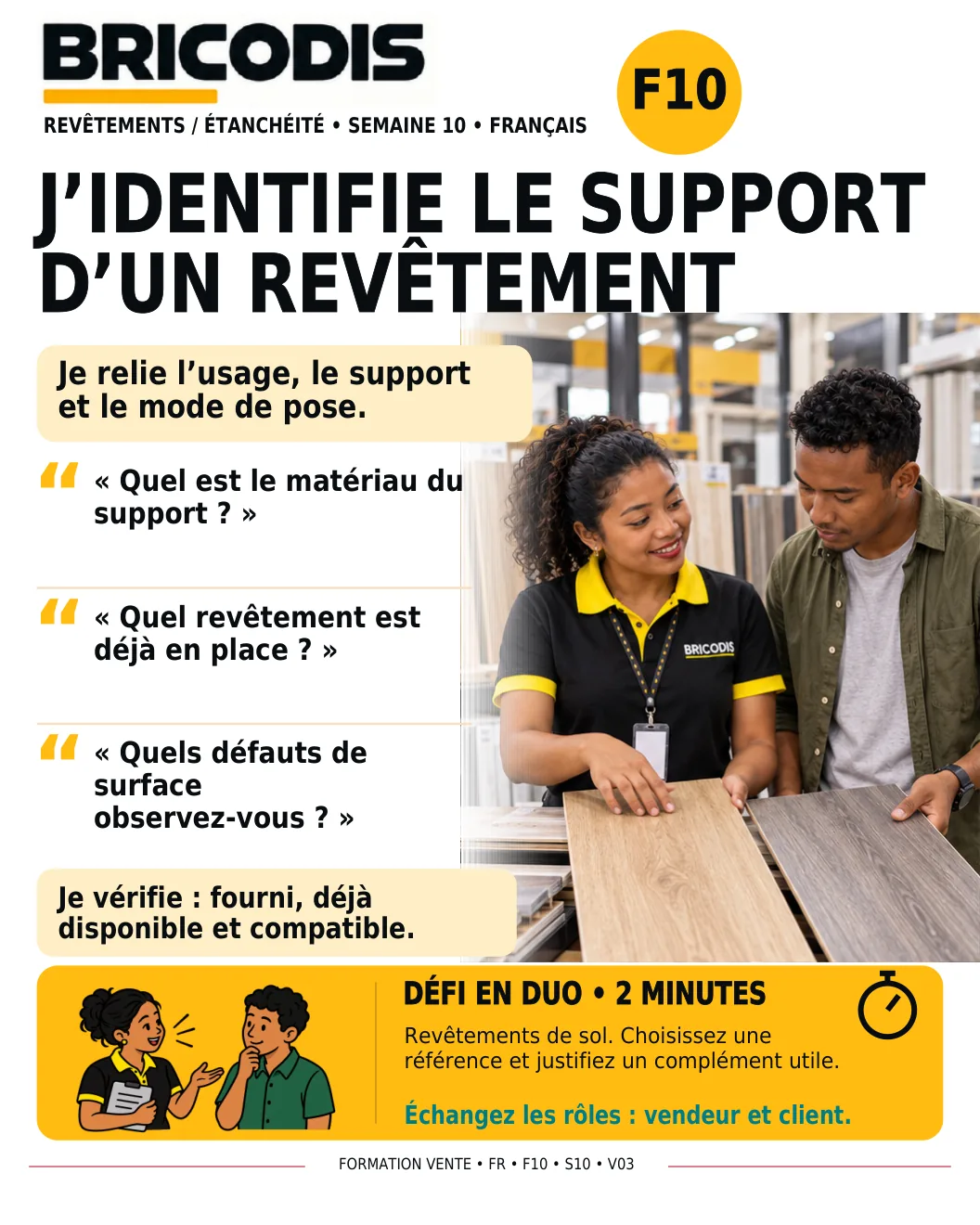 F10 S10 - Identifier le support d’un revêtement