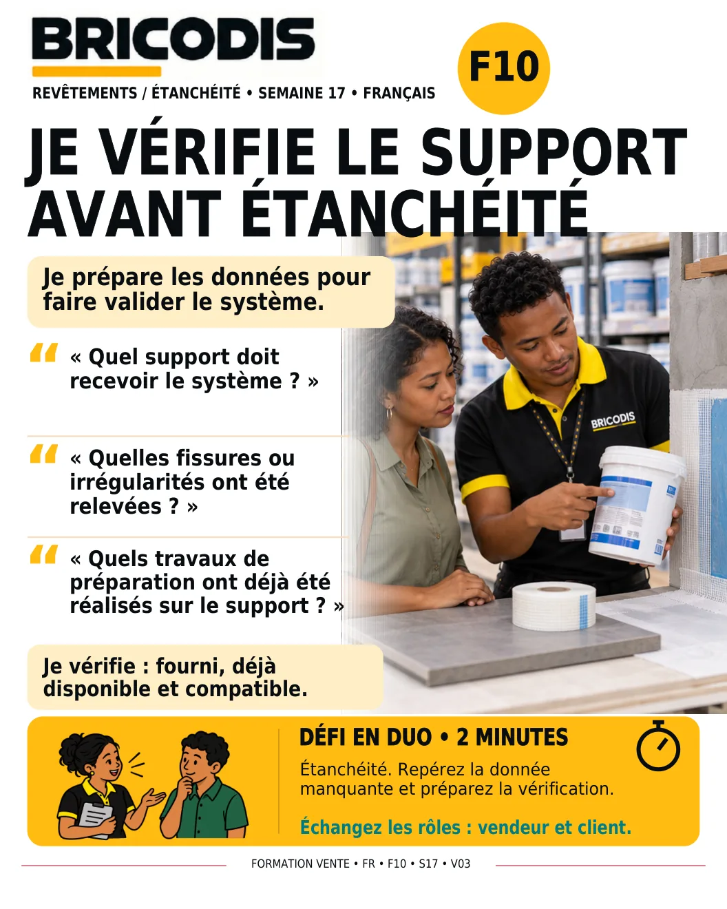 F10 S17 - Vérifier le support avant étanchéité