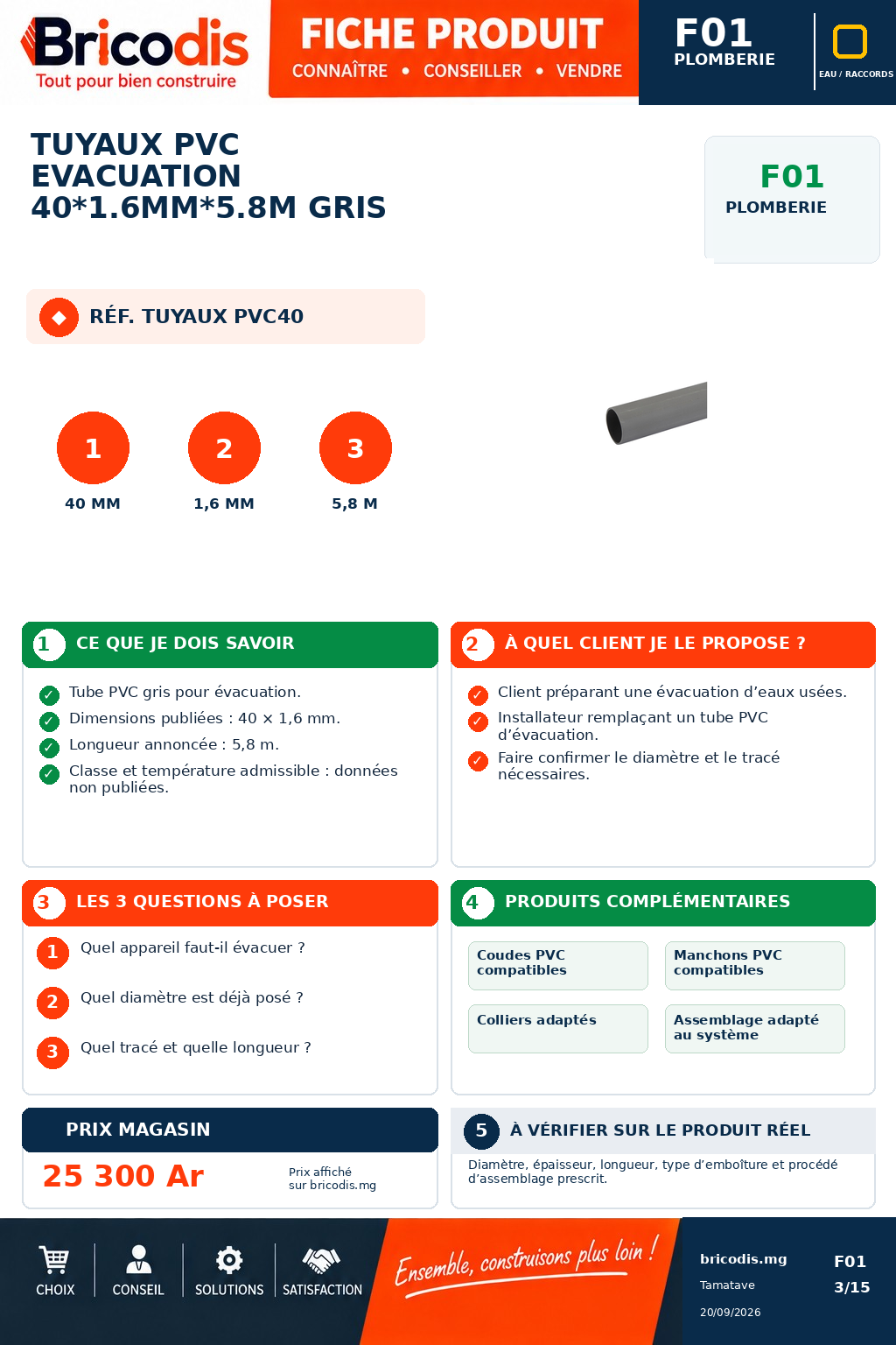 Tuyaux PVC40